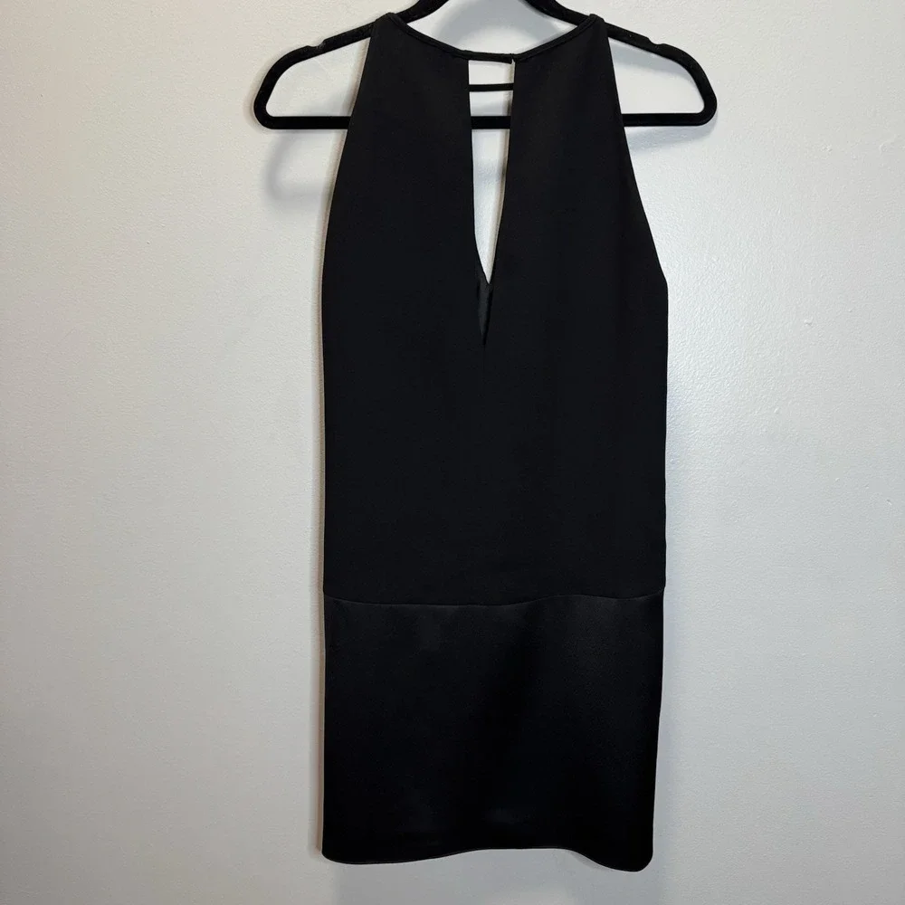 Parker Women's Dress Size XS keyhole Dress Black Mixed Media Lined